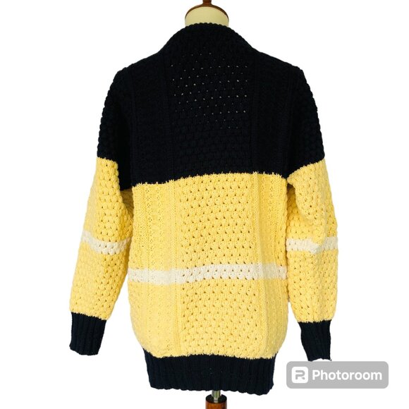 Vtg Donegall II Jamie Burns Hand Loomed Cotton Fisherman Sweater Sz M Nautical - Picture 3 of 7